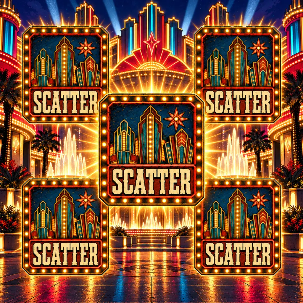Five Scatter signs on the Strip